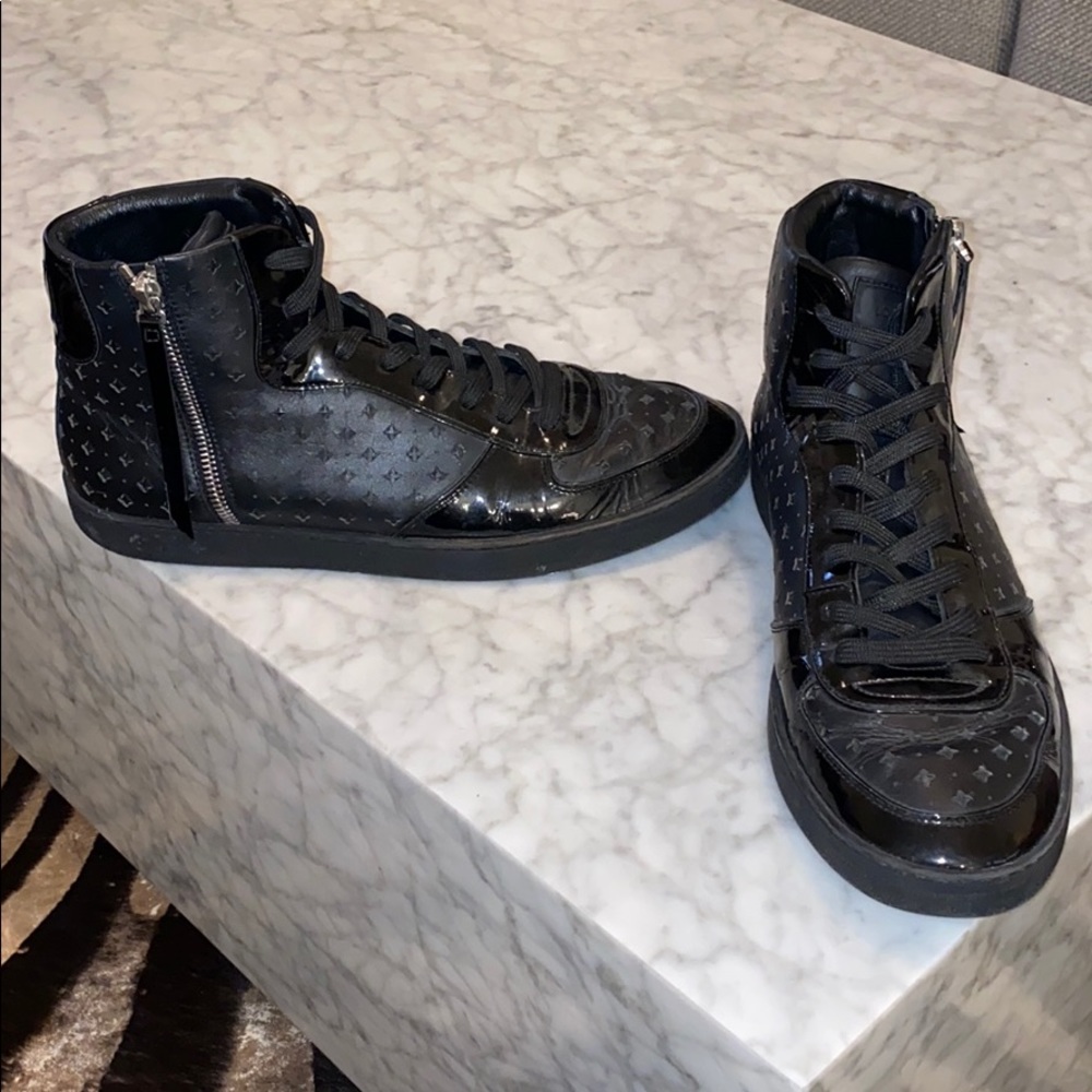 Louis Vuitton women’s black high top sneakers